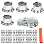 Chrome Hub Cover Semi Truck Wheel Kit Axle 33MM Lug Front & Rear Complete. Fixed Price $118.43.