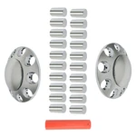 Set Of 2 For Semi Truck 33MM Lug Nuts Chrome Front Axle Cover Hub Cap Thread-on. Fixed Price $47.50.