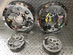 (2) 8" + 6" Chrome Mower Wheel Hub Cap Rim Covers Sharp!! Phoenix Usa. Fixed Price $91.95.