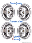 16" 16.5" Trailer Lug Bolt On Dual Wheel Simulator Four Rim Liner Covers. Fixed Price $387.33.