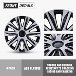 15"UNIVERSAL Hubcaps Snap On Car Truck Suv Set Of 4 Black&sliver Wheel Rim Cover. Fixed Price $44.99.