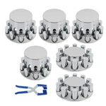 Chrome Flat Top Hub Kit Lug Nut Wheel Axle Covers Complete Truck 20 33MM. Fixed Price $123.14.