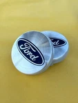 Set Of Ford Brushed Silver/blue Wheel Center Caps, Hub 54MM, 6M211003AA. Fixed Price $26.83.