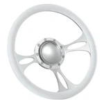 14" Billet Steering Wheels White Half Wrap Bronco F150 Mercury Capri Lincoln. Fixed Price $155.50.
