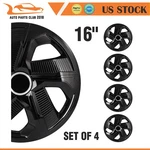 4 Pcs Inch Black Snap On Full Hub Caps Wheel Covers Set Fit R16 Tire & Rim. Fixed Price $46.99.