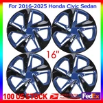 4PCS Fits 2016-2025 Honda Civic Sedan 16" Wheel Cover Hubcaps Black & Blue New. Fixed Price $55.99.