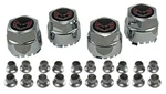 1977-81 Trans Am Snowflake Center & Lug Nut Set, Red Black Caps. Fixed Price $125.00.