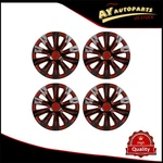 4 Pcs 16" Universal Wheel Hub Caps Red & Black Cover Trim Kit. Fixed Price $42.79.