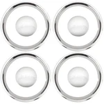 Baby Moon Chrome Hubcaps And 15 Inch Wheel Beauty Rings. Fixed Price $203.99.