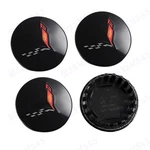4PCS Glossy Black Wheel Center Cap For Corvette C7 With Crossed Flags 68MM 2.7". Fixed Price $26.61.