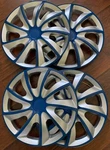 15 Inch Wheel Covers Hubcaps Universal Rim 4 Pieces Set Silver Blue. Fixed Price $29.99.