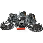 New Chrome Hub Cover Front & Rear Axle Wheel 33MM Lug Nut Semi Truck 6PC. Fixed Price $129.99.