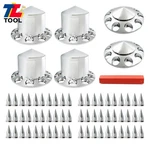 Front & Rear 33MM Truck Wheel Axle Covers Spiked Chrome Hub Kit. Fixed Price $115.06.