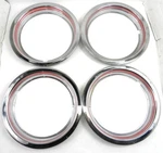 Four 1960'S-1970'S Gm Ford 14" Chrome Glamor Ring Wheel Cover Hub Cap W/red Line. Fixed Price $101.23.