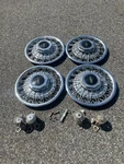 1978 1990 Lincoln Town Car Wire Spoke 15 Inch Hubcaps With Locks And Key. Fixed Price $320.00.