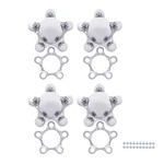 (SET/4) Chrome Metal Hub Caps 5 On 4-3/4" Vintage Bullet Spider Wheel Covers. Fixed Price $199.99.