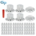 Chrome Semi Front & Rear Truck Hub Cover Wheel Kit Axle 33MM Lug Us. Fixed Price $109.93.