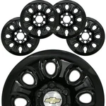 Set Of 4 Chevy 1500 6 Lug 17" Black Wheel Skins Rim Simulators Hub Caps Covers. Fixed Price $83.99.