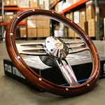14" Inch Polished & Wood Steering Wheel Chevy Bowtie Horn , 6 Hole C10 Gmc. Fixed Price $188.93.