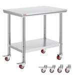 Mophorn 36X24 Stainless Steel Work Table W/ Wheels Heavy Duty Prep Silver. Fixed Price $124.99.