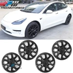 Fits 17-23 Tesla 18'' Full Rim Wheel Cover Hubcaps Razor Matte Black Snap On. Fixed Price $109.99.