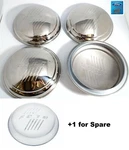 (SET/5) Stainless Hubcaps W/ Ford Logo Script 1946 Passenger Car. Fixed Price $199.95.