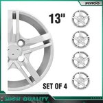 Silver 13" Set Of 4 Wheel Covers Full Rim Snap On Hub Caps Fit Tire &. Fixed Price $29.69.