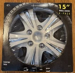 Custom Accessories 96411 GT-5 Silver Wheel Cover Set 15". Fixed Price $25.99.
