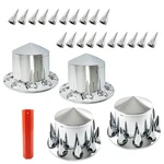 Rear Axle Wheel Cover 33MM Spike Screw-on Lug Nut Semi Truck Chrome High Quality. Fixed Price $87.31.
