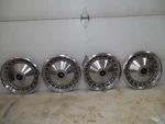 Factory Original 1965 Oldsmobile Cutlass F85 14 Inch Deluxe Hubcaps Wheel Covers. Fixed Price $85.00.