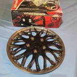 Pilot Automotive 16" Black Chrome Accent Universal Hubcap Wheel Covers Set Of 4. Fixed Price $73.99.
