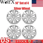 14" Set Of Sliver Wheel Covers Full Rim Snap On Hub Caps For R14 Tire & Steel. Fixed Price $48.74.