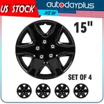 15" Set Of 4 Wheel Covers Full Rim Snap On Hub Caps Fit R15 Tire & Black. Fixed Price $38.71.