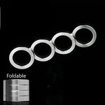 4X Stainless Steel Outdoor Rotatable Folding Ring Color Silver Hiking Women. Fixed Price $8.99.