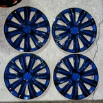 Winjet 17" Hubcaps Wheel Covers WJ-5083-17 Black & Blue Lacquer Set Of 4 New Oth. Fixed Price $49.99.
