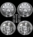 Set Of 4 Stainless Steel Dual Wheel Simulators Rim Cover Liners SS-29195ULT33. Fixed Price $389.95.