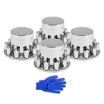 4 Rear Axle Abs Chrome Flat Top Kit With 33MM Thread-on Lug Nut Covers .... Fixed Price $175.21.