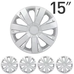 4PCS 15" Front Rear Wheel Covers Snap Hub Caps Silver Rim For R15 Tire. Fixed Price $38.05.