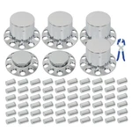 Thread-on Front Wheel 2+ Rear 4 Chrome Hub Cap Kit 33MM Flat Head Lug Nuts. Fixed Price $118.18.