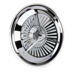 Polara Style Tri-bar Turbine Chrome Hubcaps, 15 Inch, SET/4. Fixed Price $257.99.
