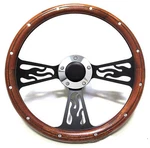 Hot Rod Mahogany & Custom Billet Steering Wheel Kit For Flaming River/gm Column. Fixed Price $234.93.