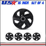Universal Gloss Black 16" Hubcaps Wheel Covers Set Of 4 Snap On For Steel. Fixed Price $49.99.