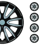 14" Set Of Pcs Wheel Covers Black With Blue Hub Caps Fit R15 Steel Rim. Fixed Price $99.90.