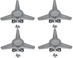 4 - Spinner Tribar Fits Showwheels Coys 2" Spacing Chrome Rim Center Caps. Fixed Price $149.50.