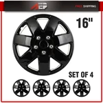 16" Set Of 4 Black Wheel Covers Full Rim Snap On Hub Caps Fit R16 Tire &. Fixed Price $40.12.