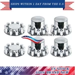 Chrome Hub Cover Semi Truck Wheel Axle 33MM Lug Nut Front & Rear Complete. Fixed Price $149.99.