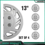 Silver Set Of 4 Inch Snap On Full Hub Caps Wheel Covers Fit R13 Tire & Rim. Fixed Price $30.99.