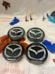 Set Of 4 Mazda Black Center Wheel Caps Chrome Emblem 56MM Hub Logo. Fixed Price $19.98.