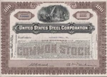 United States Steel Corporation Stock Certificate Us Tan 1940'S. Fixed Price $5.99.