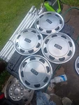1985 1986 Mercury Marquis Hubcaps Wheel Covers Set 2. Fixed Price $80.00.